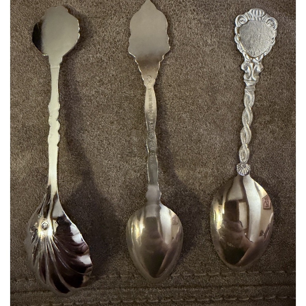 Vintage Lot 14 Collectible Spoons Souvenir Silver Plated 3.75"-5" - Picture 9 of 11